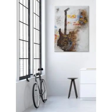 OBRAZ NA PŁÓTNIE GUITAR ART 90x3,5x120 cm